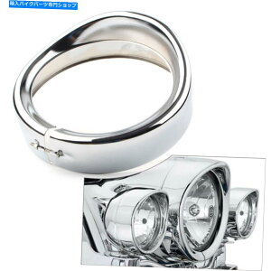 Headlight 7 "�w�b�h���C�g�p�b�V���O���C�g���胉���v�g���������O�o�C�U�[�J�o�[�t�B�b�g�n�[���[�N���� 7" Headlight Passing Light Decorate Lamp Trim Ring Visor Cover Fit Harley Chrome