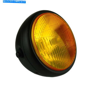 Headlight �I�[�g�o�C7 "�w�b�h���C�g�����vH4 HI/LOW�r�[�����^���V�F���C�G���[�J�X�^�� Motorcycle 7" Headlight Lamp H4 Hi/Low Beam Metal Shell Yellow Custom
