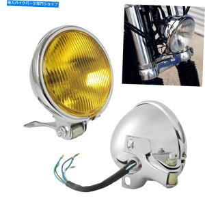 Headlight �n�[���[�`���b�p�[�{�o�[�J�t�F���[�T�[DC 12V�p�N�����I�[�g�o�C�w�b�h���C�g�w�b�h�����v Chrome Motorcycle Headlight Headlamp For Harley Chopper Bobber Cafe Racer DC 12V�y���s�A���i�z