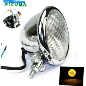 Headlight �n�[���[�{�o�[�J�t�F���[�T�[�p�̃I�[�g�o�C�x�C�c�w�b�h���C�g�w�b�h�����v�̃��g��4.5 Retro 4.5 in Motorcycle Bates Headlight Head Lamp For Harley Bobber Cafe Racer�y���s�A���i�z