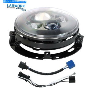 Headlight 7 "LEDvWFN^[ubNwbhCgubNA_v^[}EgcA[pGNgOCh 7" LED Projector Black Headlight&Black Adapter Mount For Touring Electra Glide