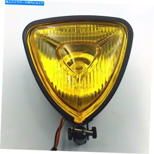 Headlight n[[z_XYL}nJtF̂߂̃ubNgCAOI[goCwbhCg Black Triangle Motorcycle Headlight for Harley Honda Kawasaki Suzuki Yamaha Cafe