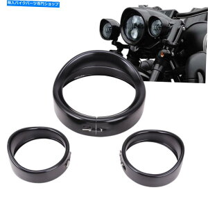 Headlight 7 "�w�b�h���C�g4.5"�n�[���[�G���N�g���O���C�h�\�t�g�A�C���p�̃p�b�V���O���C�g�g���������O�o�C�U�[ 7" Headlight 4.5" Passing Light Trim Ring Visor for Harley Electra Glide Softail