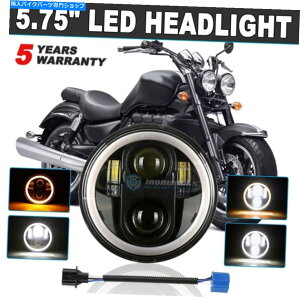 Headlight 5-3/4 5.75���E���hLED�w�b�h���C�gDRL�n�[���[���P�b�gIII�X�s�[�h�g���v���X�g���[�g 5-3/4 5.75 Round LED Headlight DRL For Harley Rocket iii Speed Triple Street�y���s�A���i�z