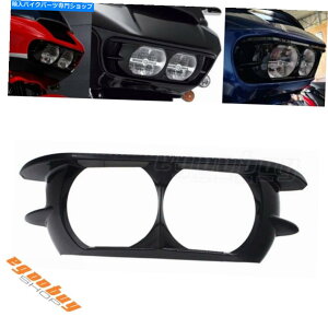 Headlight �f���A���w�b�h���C�g�����v�g�����J�o�[�n�[���[���[�h�O���C�h�E���g���t���g�D�[�̃x�[���t�F�A�����O Dual Headlight Lamp Trim Cover Bezel Fairing for Harley Road Glide Ultra FLTRU�y���s�A���i