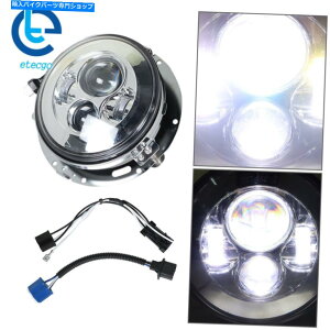 Headlight A_v^[}EgO7 "LEDvWFN^[NwbhCgt NEW For with Adapter Mount ring 7" LED Projector Chrome Headlight