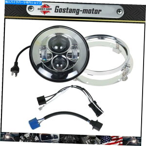 Headlight A_v^[}EgOt7 "LEDvWFN^[NwbhCg 7" LED Projector Chrome Headlight For with Adapter Mount ring
