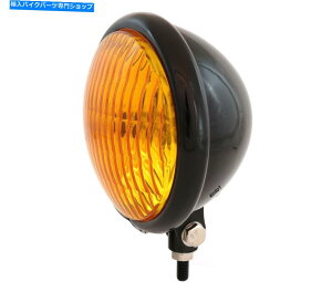 Headlight 5.75 "{g}EgnQI[goCwbhCgX|bgCg - OXubNAo[ 5.75" Bottom Mount Halogen Motorcycle Headlight Spotlight - Gloss Black Amber