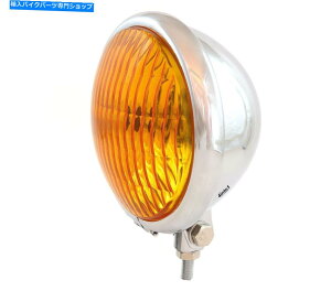 Headlight 5.75 "{g}EgnQ[^[TCNwbhCgX|bgCg - NAo[ 5.75" Bottom Mount Halogen Motorcycle Headlight Spotlight - Chrome Amber