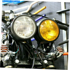 Headlight �I�[�g�o�C4 ''�h�~�l�[�^�[�o�q�f���A���w�b�h���C�g�_�u���t�����g�w�b�h�����v�n�[���[ Motorcycle 4'' Dominator Twins Dual Headlight Double Front Headlamp For Harley�y���s�A���i�z