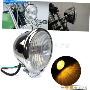 Headlight 4 1/2 4.5�x�C�c�X�^�C��H4�w�b�h���C�g�w�b�h�����v�p�J�t�F���[�T�[�X�|�[�c�X�^�[XL�O���C�h 4 1/2 4.5 Bates Style H4 Headlight Headlamp for Cafe Racer Sportster XL Glide�y���s�A���i�z