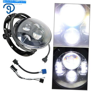 Headlight 7 "LEDvWFN^[ubNwbhCgubNA_v^[}Eg70W 7" LED Projector Black Headlight With Black Adapter Mount 70W For Glide NEW