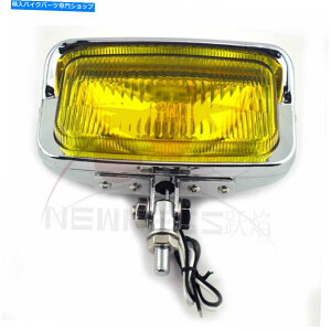 Headlight n[[`bp[Ao[JtF[T[̂߂̃XNGAgNwbhCgoCN Square Retro Chrome Headlight Motorcycle for Harley Chopper Amber Cafe Racer