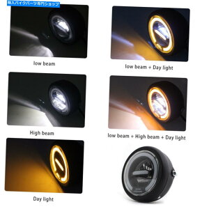 Headlight �n�[���[�`���b�p�[�{�o�[�J�t�F���[�T�[�̂��߂̃o�C�N�w�b�h�����vHI��LO�r�[��DRL���j�o�[�T�� Motorbike Headlamp Hi&Lo Beam DRL for Harley Chopper Bobber Cafe racer Universal�y���s�A���i�z