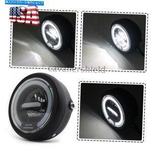 Headlight 6.5 ���E���hLED�w�b�h���C�g�n�[���[�J�t�F���[�T�[�p�̃n�C�r�[���v���W�F�N�^�[�w�b�h�����v 6.5 Round LED Headlight High Low Beam Projector Headlamp For Harley Cafe Racer�y���s�A���i�z