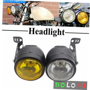 Headlight �I�[�g�o�C�c�C���h�~�l�[�^�[�w�b�h���C�g�_�u���t�����g�w�b�h�����v�n�[���[�{�o�[ Motorcycle Twin Dominator Headlight Double Front HeadLamp For Harley Bobber�y���s�A���i�z
