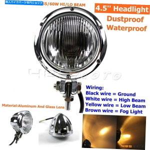 Headlight ���g���r���e�[�W4.5 '' H4�w�b�h���C�g�w�b�h�����v�n�[���[�`���b�p�[�{�o�[�J�t�F���[�T�[�p Retro Vintage 4.5'' H4 Headlight Head Lamp for Harley Chopper Bobber Cafe Racer�y���s�A���i�z