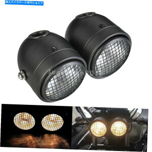 Headlight n[[_Ciz_}nɓKjo[TfAwbhCgcCvI[goC Universal Dual Headlight Twin Lamp Motorcycle Fit For Harley Dyna Honda Yamaha