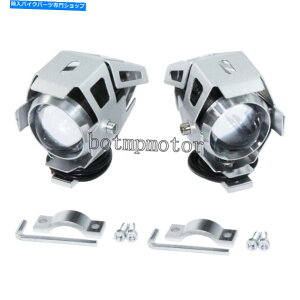 Headlight 2x�I�[�g�o�C125W LED�w�b�h���C�g�h���C�r���O�X�|�b�g�t�H�O���C�g�����v�⏕�V���o�[ 2X Motorcycle 125W LED Headlight Driving Spot Fog Lights Lamp Auxiliary Silver�y���s�A���i�z