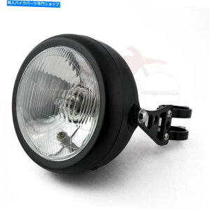 Headlight 6.5 ���g���o�C�N�w�b�h���C�g�T�C�h�}�E���g39-41mm w/�u���P�b�g�J�t�F���[�T�[�N���A 6.5 Retro Motorcycle Headlight Side Mount 39-41mm W/ Bracket Cafe Racer Clear�y���s�A���i�z