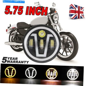 Headlight 5.75 "C`LEDEhwbhCgH4V[tr[n[[_Ci\tgACX|[cX^[ 5.75"inch LED Round Headlight H4 Sealed Beam For Harley Dyna Softail Sportster