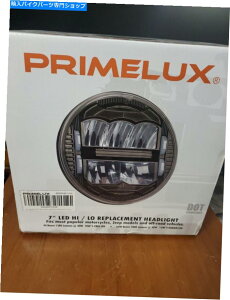 Headlight Primelux Dot 7h LEDwbhCg[^[TCNwbhvDRL H4A_v^[Chrome Primelux DOT 7h LED Headlight Motorcycle Headlamp with DRL H4 Adapters Chrome