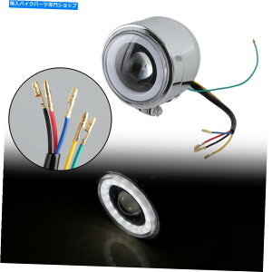 Headlight ���j�o�[�T���I�[�g�o�CLED�w�b�h���C�g�v���W�F�N�^�[�����YATV�p�J�t�F���[�T�[�z���C�gAV Universal Motorcycle LED Headlight Projector Lens ATV for Cafe Racer White AV�y���s�A���i�z