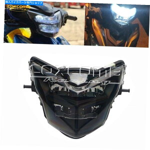 Headlight �u���b�N/�X���[�NLED���C�g���}�nLC135 V2-V6�̂��߂̍�����r�[���w�b�h���C�g�w�b�h�����v Black/Smoke LED Light High Low Beam Headlight Head Lamp for Yamaha LC135 V2-V6�y���s�A���i�z