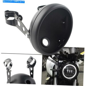 Headlight 7�C���`�I�[�g�o�C�}�b�g�u���b�N���E���h���g��LED�w�b�h���C�g�V�F��+�u���P�b�g�t�B�b�g�n�[���[ 7inch Motorcycle Matte Black Round Retro LED Headlight Shell+ Bracket Fit Harley�y���s�A���i�z