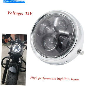 Headlight �n�C/���[�r�[���w�b�h���C�g6.5 ���^��LED�w�b�h���C�g���g���o�C�N�J�t�F���[�T�[ High/low Beam Head Light 6.5 Metal LED Headlight Retro Motorcycle Cafe Racer�y���s�A���i�z