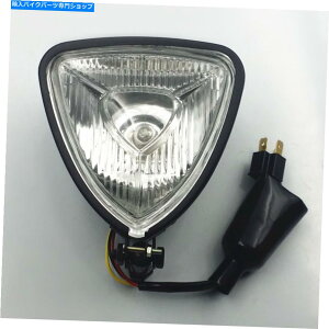 Headlight n[[z_XYL}nJtF̂߂̃ubNgCAOI[goCwbhCg Black Triangle Motorcycle Headlight For Harley Honda Kawasaki Suzuki Yamaha Cafe
