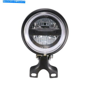 Headlight 12V���j�o�[�T���o�C�NLED HI/LO�r�[���w�b�h���C�g�G���W�F���A�C�Y�J�t�F���[�T�[�w�b�h�����v 12v Universal Motorcycle LED Hi/Lo Beam Headlight Angel eyes Cafe Racer Headlamp�y���s�A���i�z
