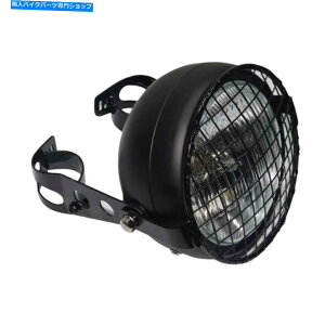 Headlight 6.5 "OI[goCwbhCgTCh}EgJo[}XNuCN`bp[JtF 6.5 " Grill Motorcycle Headlight Side Mount Cover Mask Braket Chopper Cafe