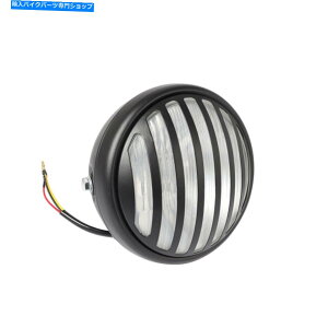 Headlight �n�[���[�`���b�p�[�{�o�[�J�t�F���[�T�[�̃I�[�g�o�C�w�b�h���C�g�w�b�h�����v�t�B���O���� Motorcycle Headlight Head Lamp Finned Grill For Harley Chopper Bobber Cafe Racer�y���s�A���i�z