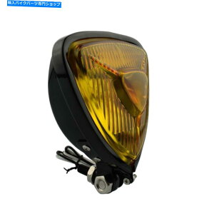 Headlight 12VI[goCgCAOwbhCgwbhvAo[n[[`bp[JX^ 12V Motorcycle Triangle Headlight Head Lamp amber For Harley Chopper Custom