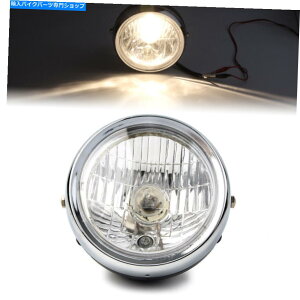 Headlight 6 �N�������g���w�b�h���C�g�N���A�����Y�w�b�h���C�g�����v���[�^�[�t�B�b�g�n�[���[�J�t�F���[�T�[ 6 Chrome Retro Headlight Clear Lens Head Light Lamp Motor Fit Harley Cafe Racer�y���s�A���i�z