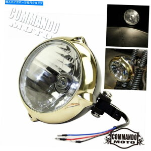Headlight �n�[���[�`���b�p�[�{�o�[�J�t�F���[�T�[�p�̃\���b�h�u���X���u���b�N5.5 �w�b�h���C�g�w�b�h�����v Solid Brass & Black 5.5 Headlight Headlamp For Harley Chopper Bobber Cafe Racer�y���s�A���i�z