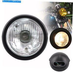 Headlight ���[�^�[�T�C�N�����^�����g���w�b�h���C�g�t�����g���C�gGN125�J�t�F���[�T�[�p�̃n�C/lo Motorcycle Metal Retro Headlight Front Light Hi/Lo For GN125 Cafe Racer Bobber�y���s�A���i�z