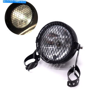 Headlight �J�t�F���[�T�[�p��28-43mm�u���P�b�g�t���V�����O�����_�C�������h�T�C�h�}�E���g�J�o�[�w�b�h���C�g New Grill Diamond Side Mount Cover Headlight With 28-43mm Bracket For Cafe Racer�y���s�A���i�z
