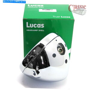 Headlight {̃[JX7C`NwbhvVFƃ̏lu54523508 Genuine Lucas 7 Inch Chrome Headlamp Shell and Rim Triumph LU54523508