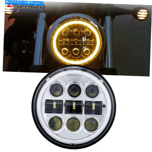 Headlight 1x�I�[�g�o�C5.75 Dyna Sportster XL1200 XL883�p�n���[LED�w�b�h���C�g�v���W�F�N�^�[ 1x Motorcycle 5.75 Halo LED Headlight Projector For Dyna Sportster XL1200 XL883�y���s�A���i�z