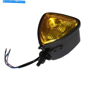 Headlight JX^I[goĈ߂̃ubNAo[5 "gCAOwbhvwbhCgH4 Black Amber 5" Triangle Headlamp Headlight for Custom Motorcycle H4