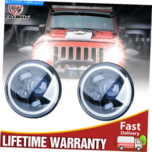 Headlight �y�A7 �C���`���E���hLED�w�b�h���C�g6000K�W�[�v�����O���[JK LJ TJ CJ�p��HI/LO�r�[�� Pair 7 Inch Round LED Headlights 6000K Hi/Lo Beam For Jeep Wrangler JK LJ TJ CJ�y���s�A���i�z