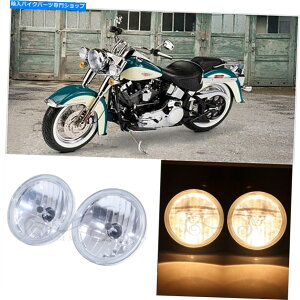 Headlight 4-1/2 "⏕X|bgtHOn[[t@bg{[C_CiFXDL̃Ao[Cgvʉ߂ 4-1/2" Auxiliary Spot Fog Passing Amber Light Lamp For Harley Fatboy Dyna FXDL