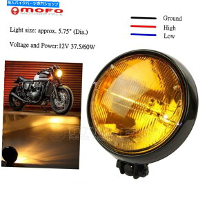 Headlight 5 3/4 �w�b�h���C�g�A���o�[�����Y�w�b�h�����v�n�[���[�J�t�F���[�T�[�`���b�p�[�p���j�o�[�T�� 5 3/4 Headlight Amber Lens Headlamp Universal For Harley Cafe Racer Chopper�y���s�A���i�z
