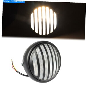 Headlight �u���b�N�r���b�g7 �n�[���[�`���b�p�[�J�t�F���[�T�[�̃{�o�[�̃t�����g���E���h�w�b�h���C�g���[�^�[ Black Billet 7 Front Round Headlight Motor For Harley Chopper Cafe Racer Bobber�y���s�A���i�z