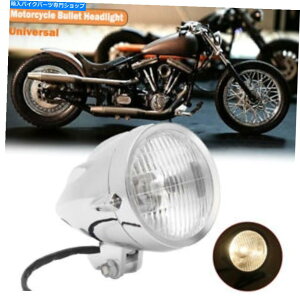 Headlight 4.5 '' ChromeH4�w�b�h���C�g�w�b�h�����v�n�[���[�{�o�[�`���b�p�[�J�X�^��12V 4.5'' Chrome H4 Headlight Head Lamp For Harley Bobber Chopper Custom 12V�y���s�A���i�z