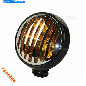 Headlight 5.75 �J�t�F���[�T�[�p�̃O�����J�o�[�w�b�h�����v���B���e�[�W�X�^�C���t���I�[�g�o�C�w�b�h���C�g 5.75 Motorcycle Headlight w/Grill Cover Headlamp Vintage Style for Cafe Racer�y���s�A���i�z