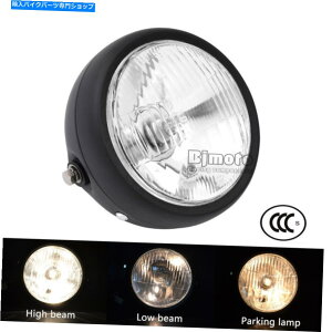 Headlight 6 1/2 �w�b�h���C�g�J�t�F���[�T�[�̂��߂̃n�C���[�X�g�b�v���C�g�{�o�[���j�o�[�T���u���b�N 6 1/2 HeadLight High Low Stop Light For Cafe Racer Bobber Universal Black�y���s�A���i�z