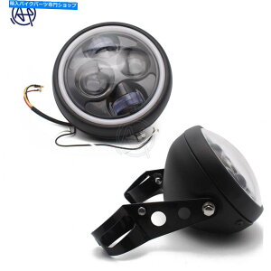 Headlight 6.3 "LED High/Low Bean Headlight+Angel Light+35-43mmtH[N`[uuPbgpJtFp 6.3" LED High/Low Bean Headlight+Angel Light+35-43mm Fork Tubes Bracket for Cafe